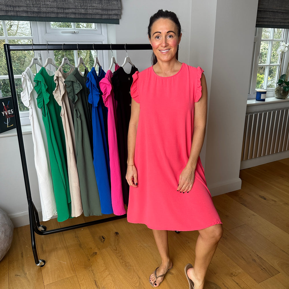 Bertie Button Dress - Blush Boutique Essex
