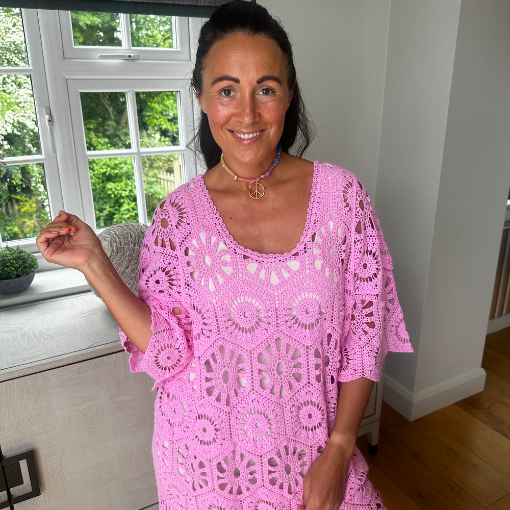 Mykonos Crochet Dress - Blush Boutique Essex