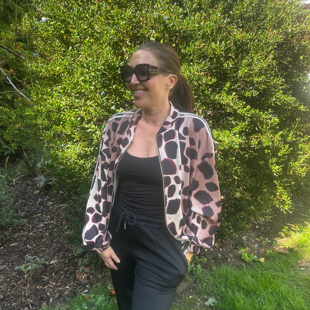 Pia Leopard Bomber - Blush Boutique Essex