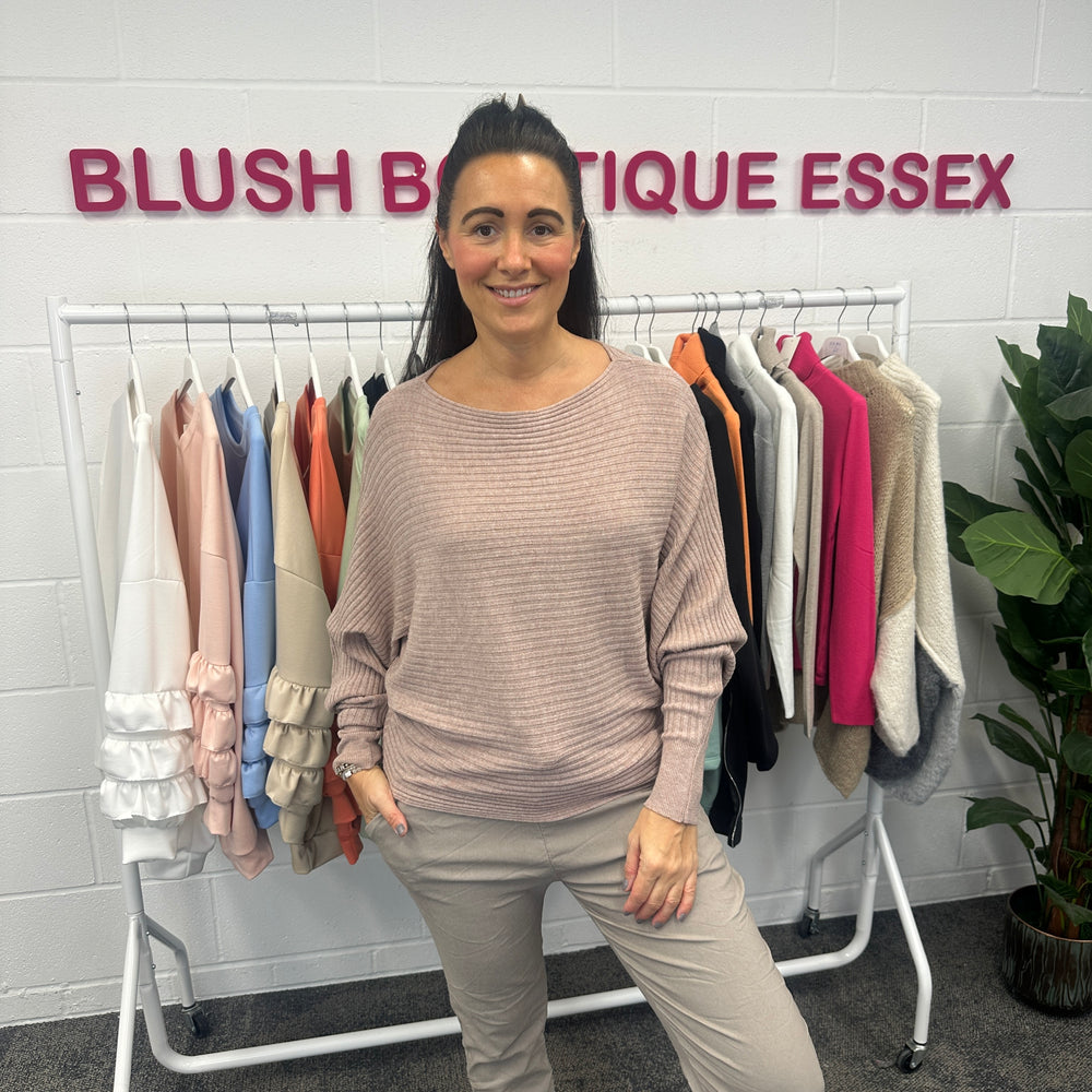 Sammie Ribbed Jumper - Blush Boutique Essex