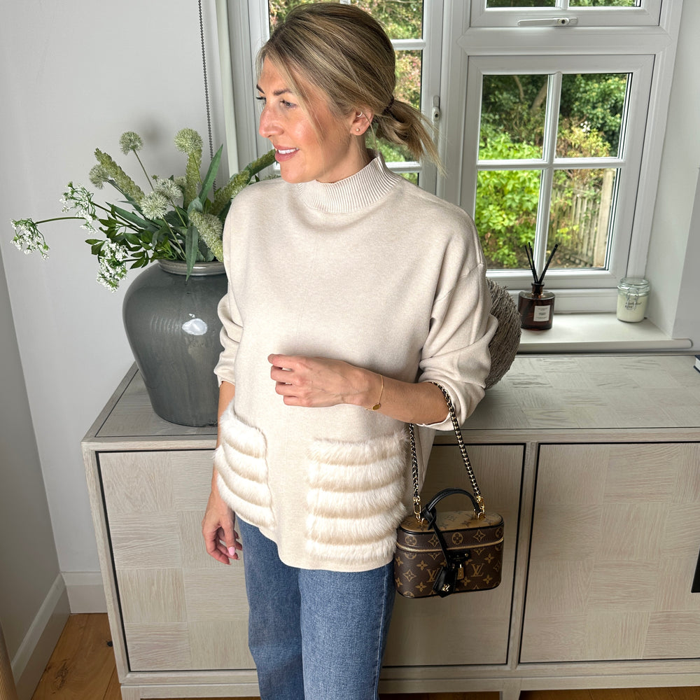 Alma Fur Knit - Blush Boutique Essex