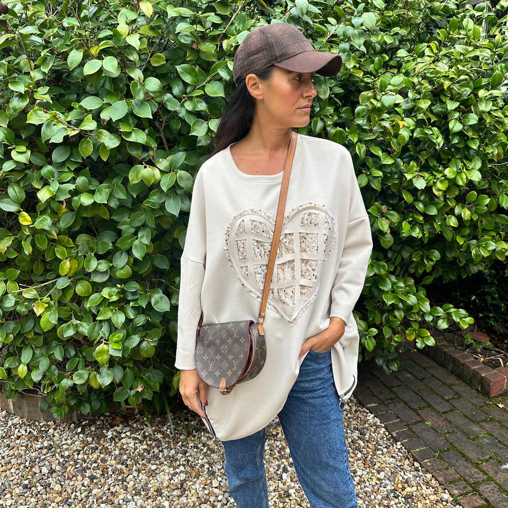 Jax Heart Sweatshirt - Blush Boutique Essex