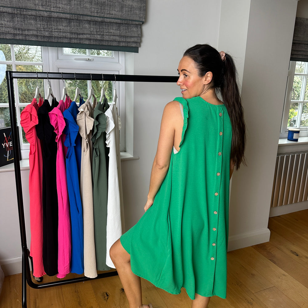 Bertie Button Dress - Blush Boutique Essex
