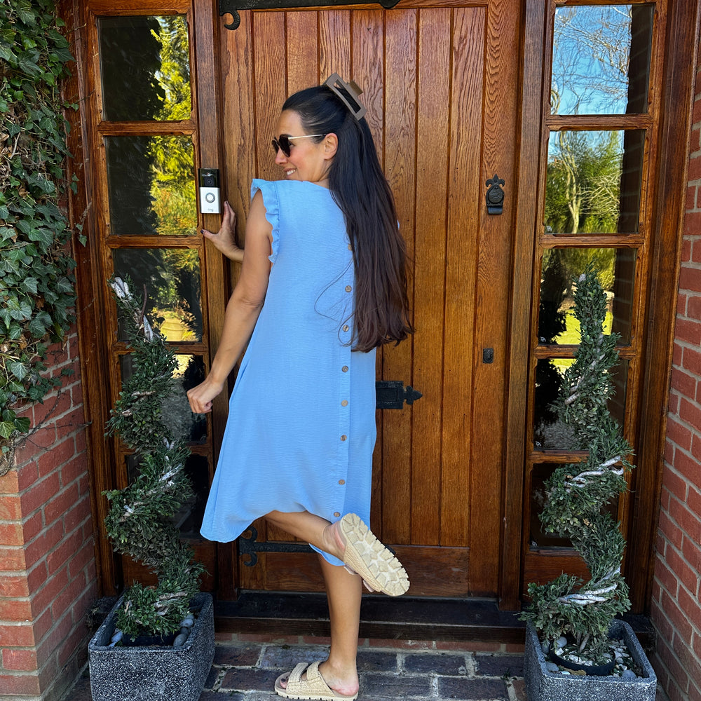Bertie Button Dress - Blush Boutique Essex