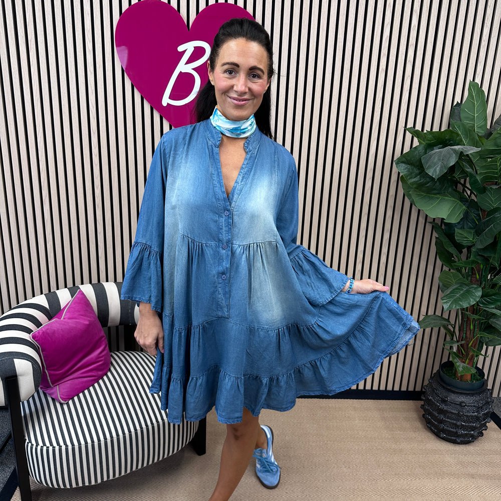 Luella Denim Dress - Blush Boutique Essex