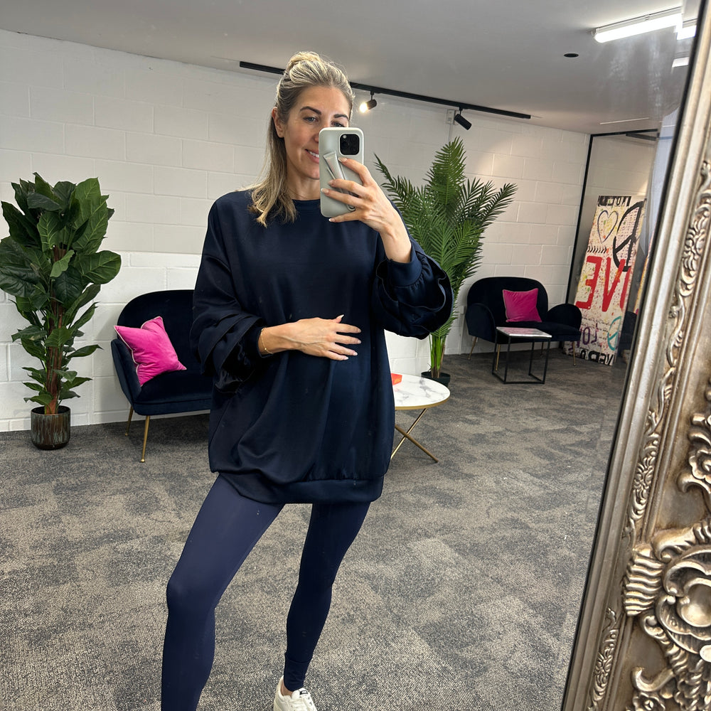 Juni Ruffle Sweatshirt - Blush Boutique Essex