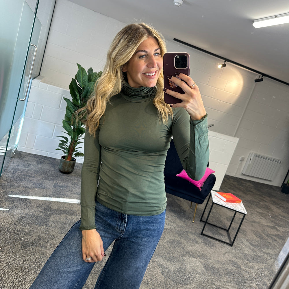 Ruche Roll Neck - Blush Boutique Essex