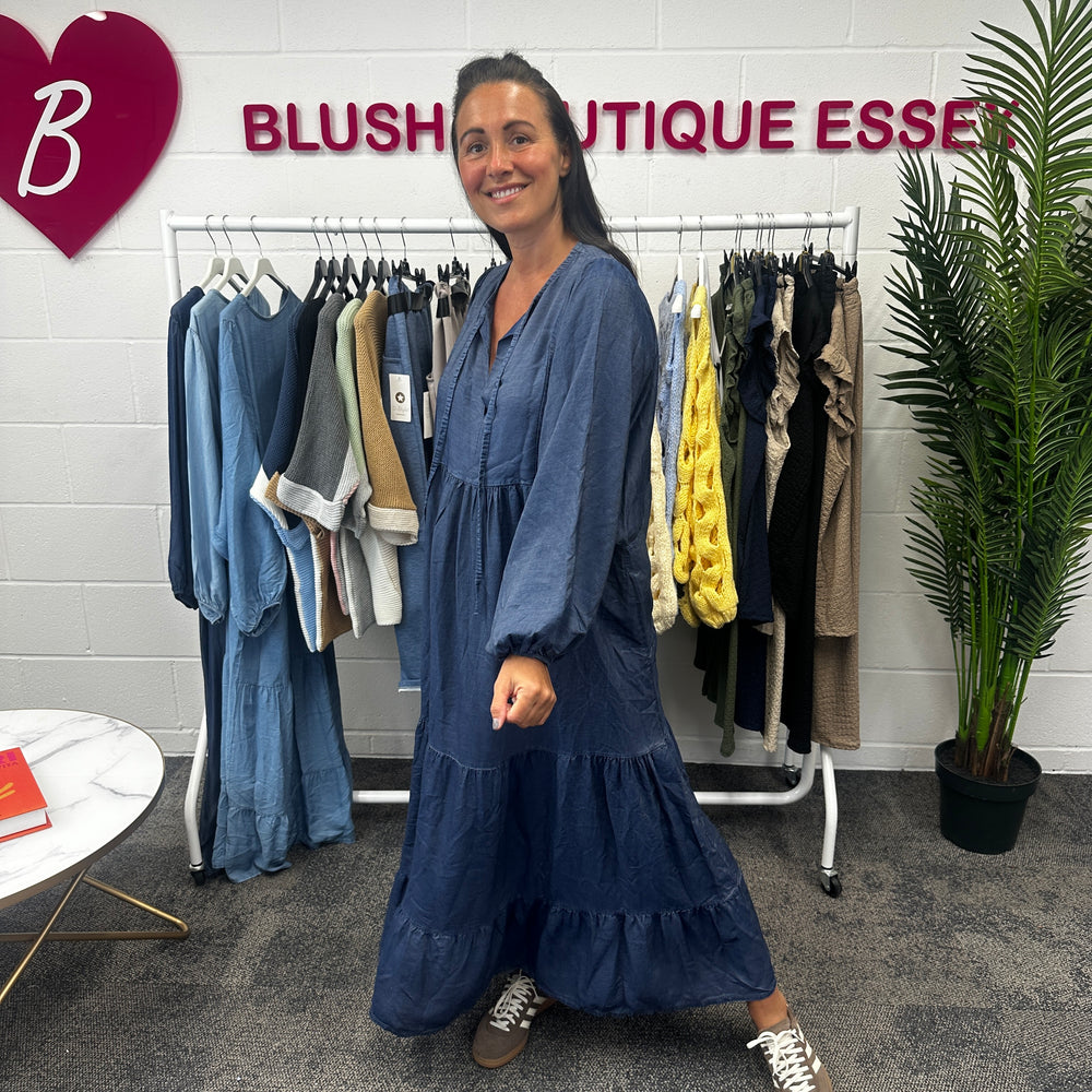 Florence Denim Dress - Blush Boutique Essex