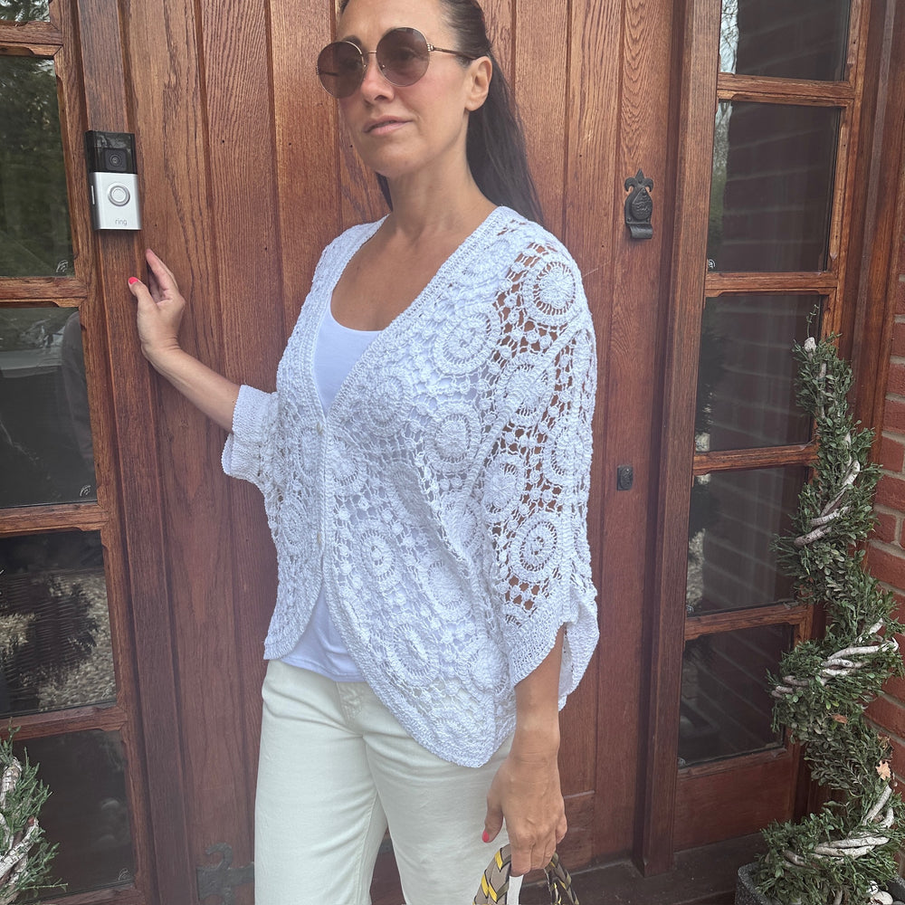 Roxy Crochet Cardigan - Blush Boutique Essex