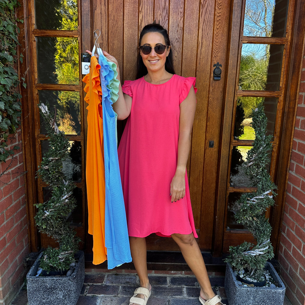 Bertie Button Dress - Blush Boutique Essex