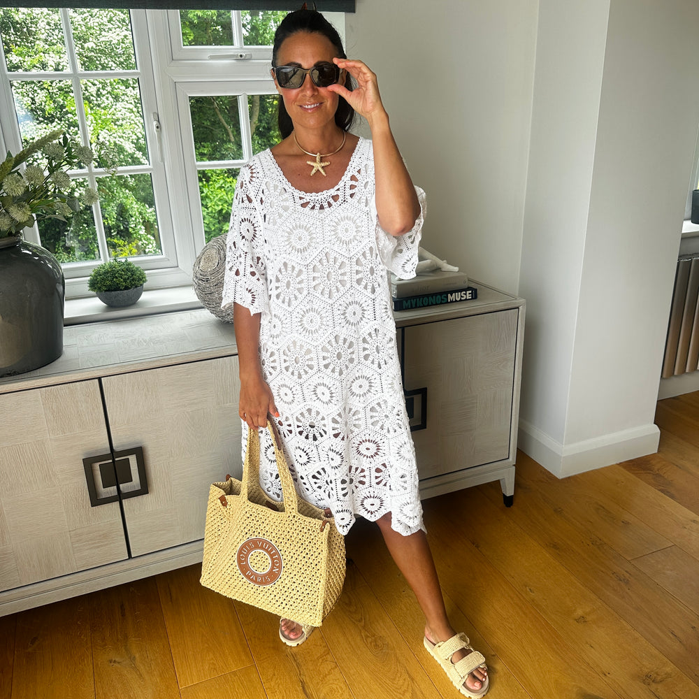 Mykonos Crochet Dress - Blush Boutique Essex