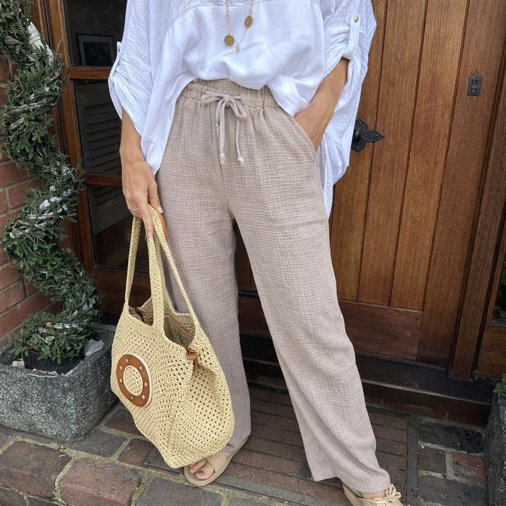 Noah Cheesecloth Trousers - Blush Boutique Essex