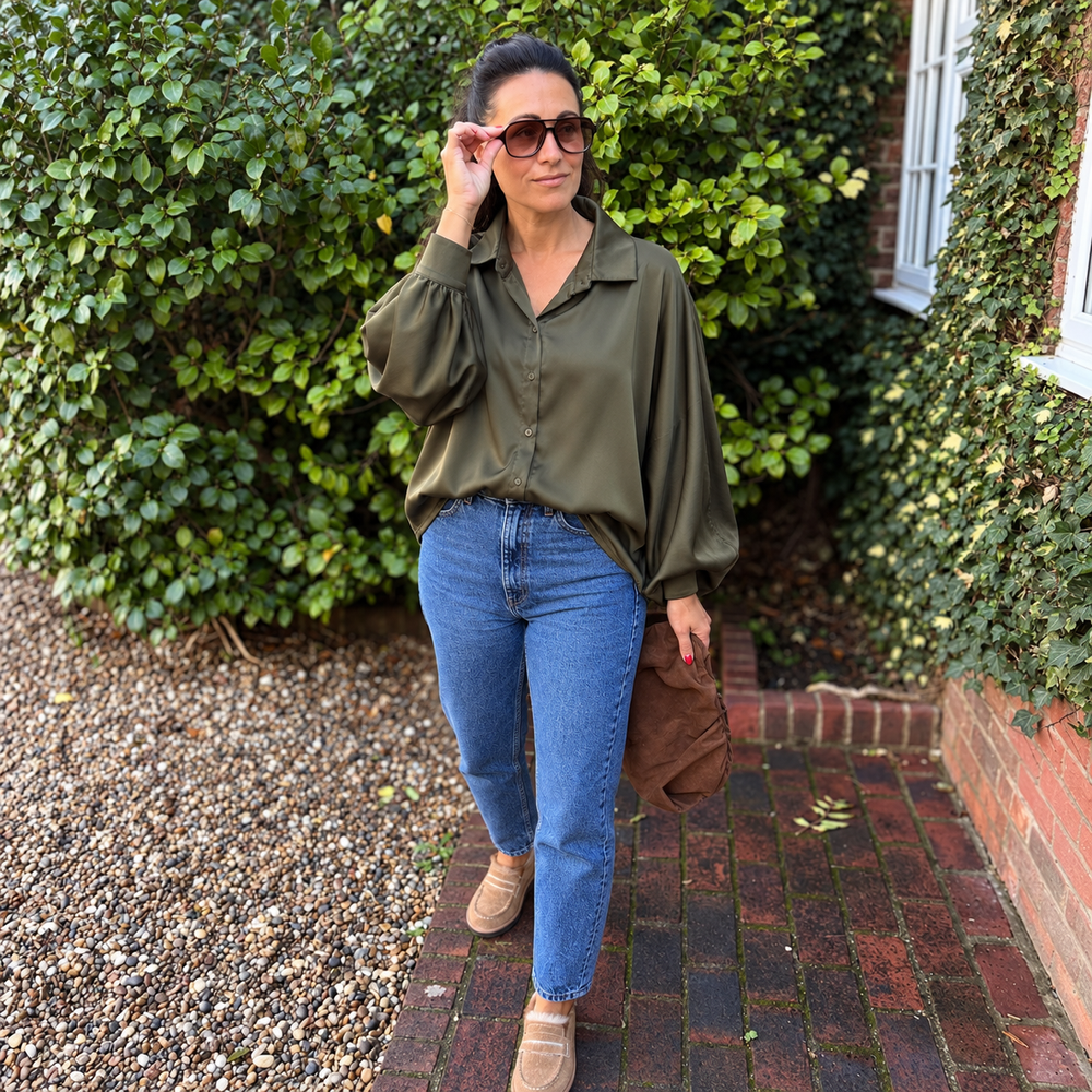 Sisi Satin Shirt - Blush Boutique Essex