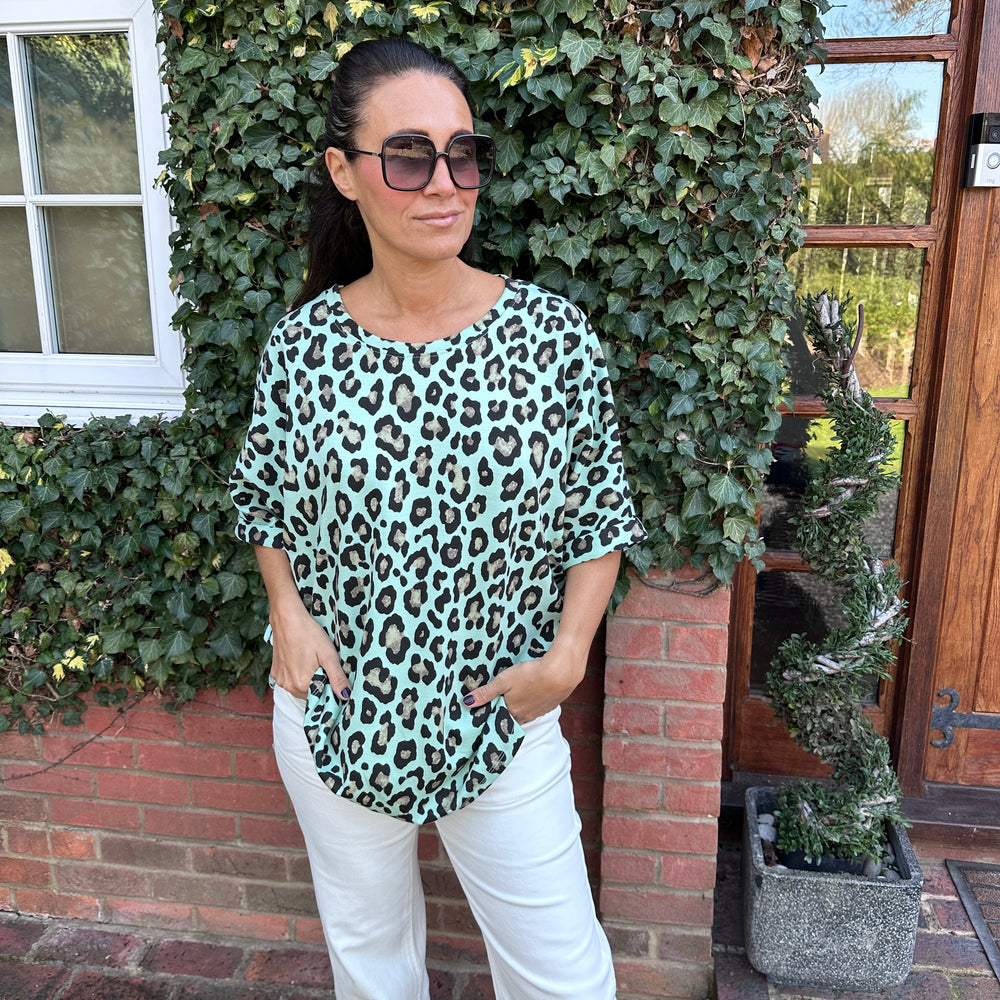 Juno Leopard Scuba Top - Blush Boutique Essex