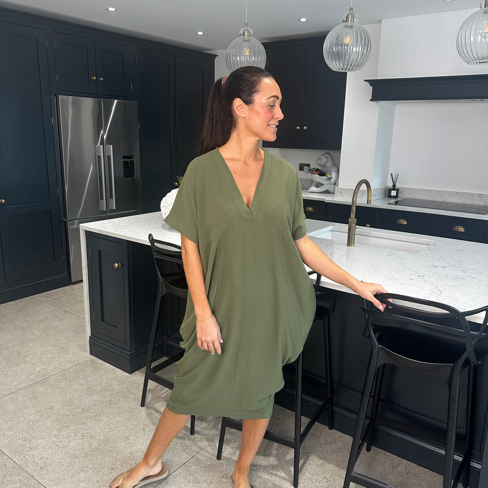 Faith V Neck Dress - Blush Boutique Essex