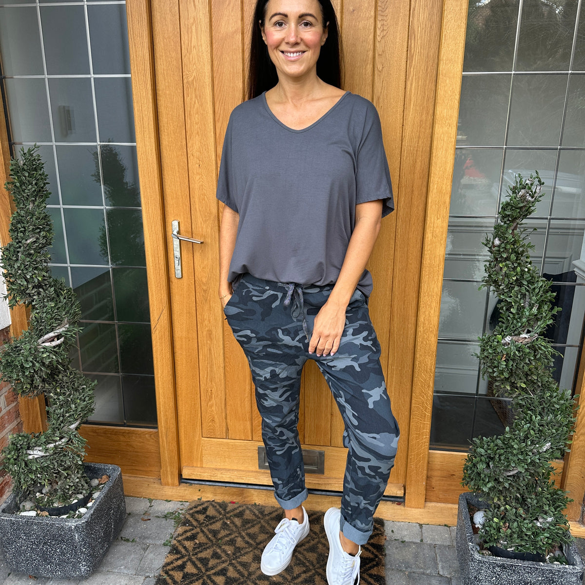 Carli Camo Magic Trousers - Blush Boutique Essex