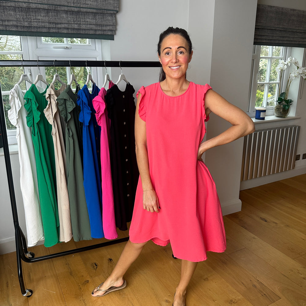 Bertie Button Dress - Blush Boutique Essex