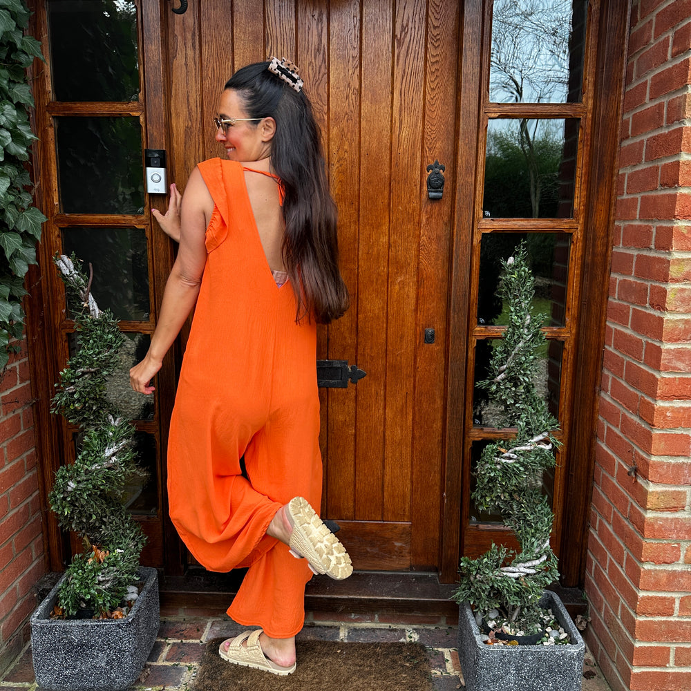 Blair Ruffle Jumpsuit - Blush Boutique Essex