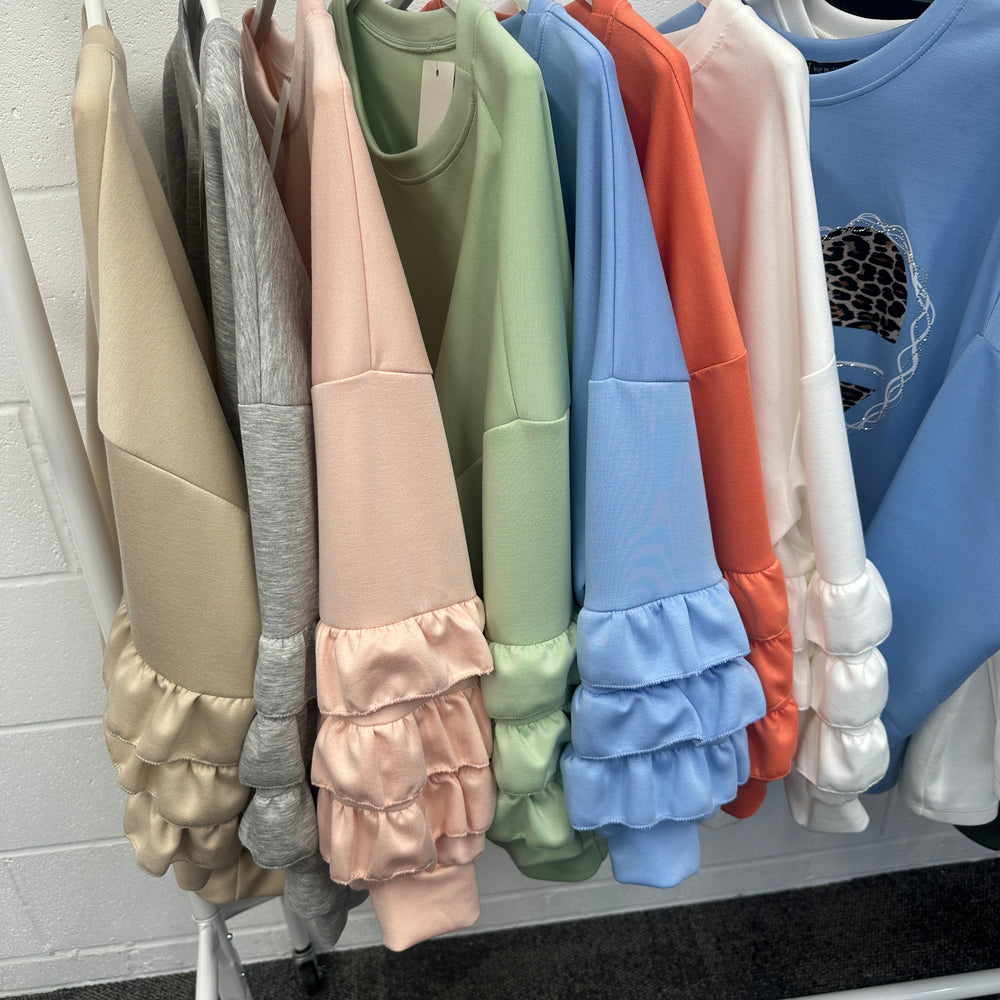 Juni Ruffle Sweatshirt - Blush Boutique Essex
