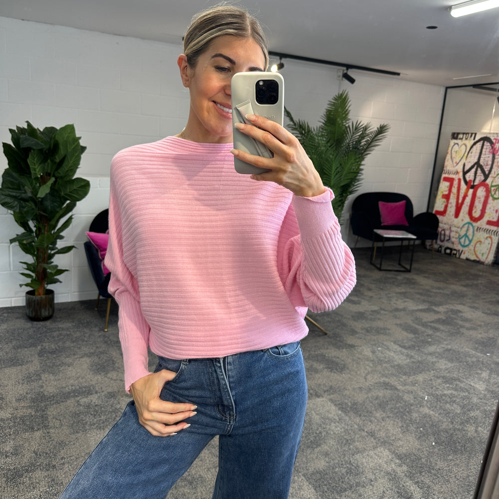 Sammie Ribbed Jumper - Blush Boutique Essex