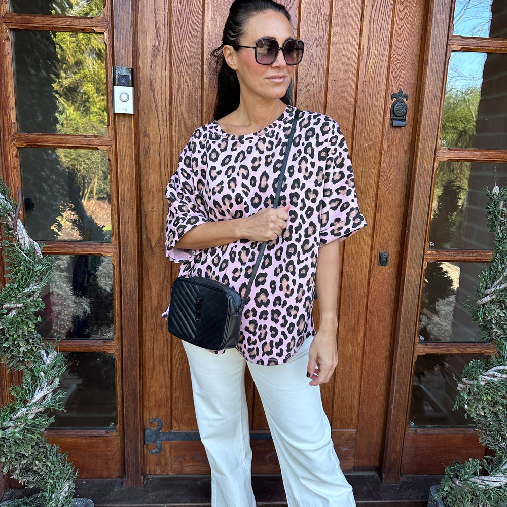 Juno Leopard Scuba Top - Blush Boutique Essex