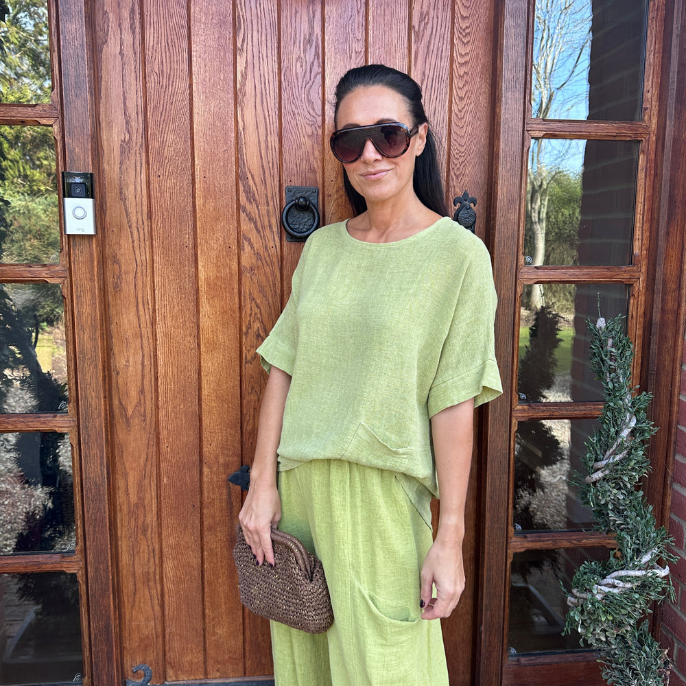 Cherry Linen Top - Blush Boutique Essex