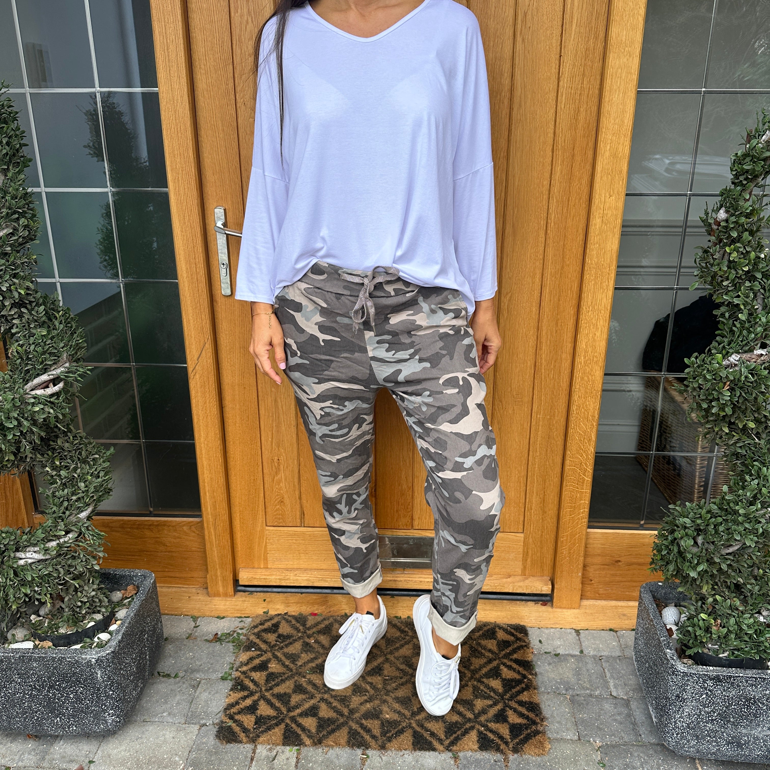 Carli Camo Magic Trousers - Blush Boutique Essex