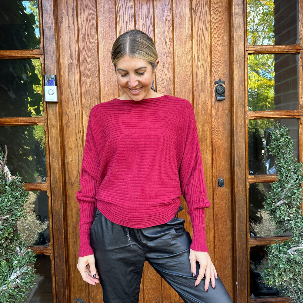 Sammie Ribbed Jumper - Blush Boutique Essex