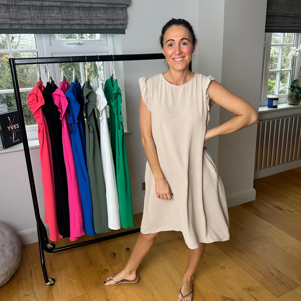 Bertie Button Dress - Blush Boutique Essex