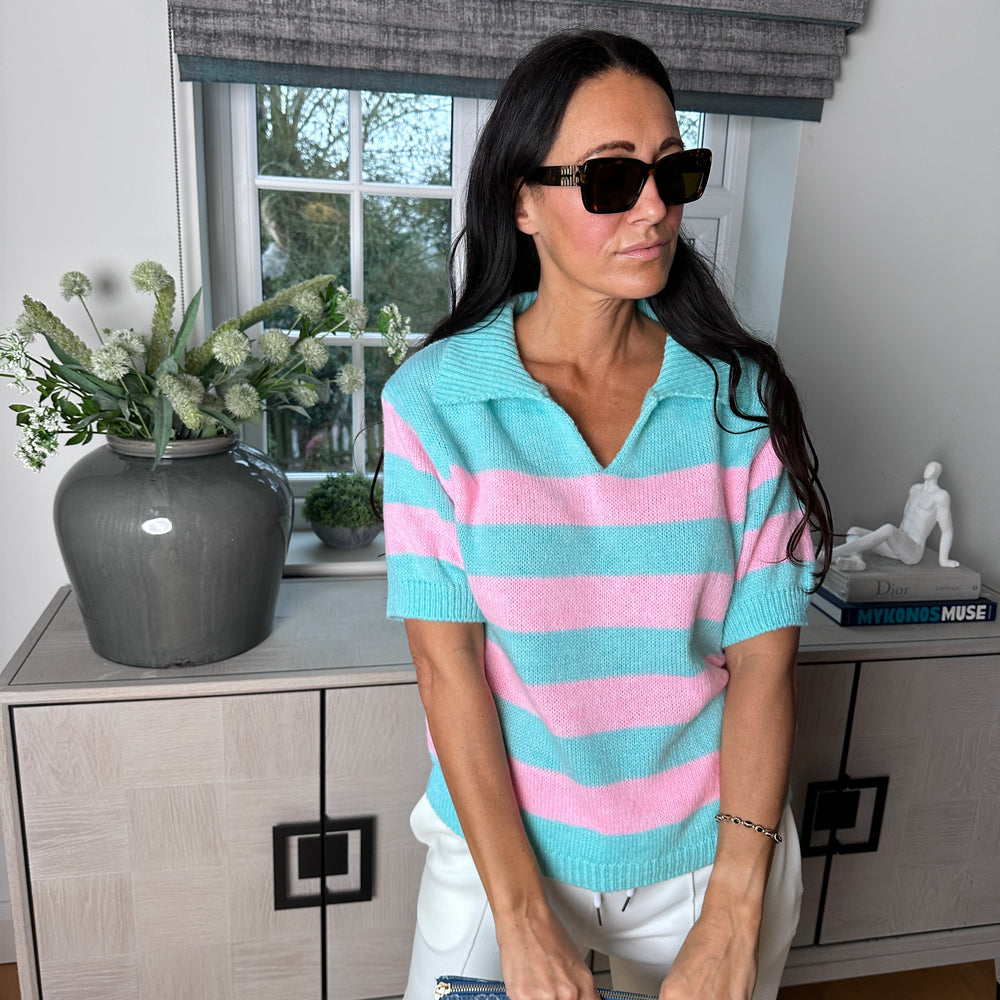 Agnes Polo Knit - Blush Boutique Essex