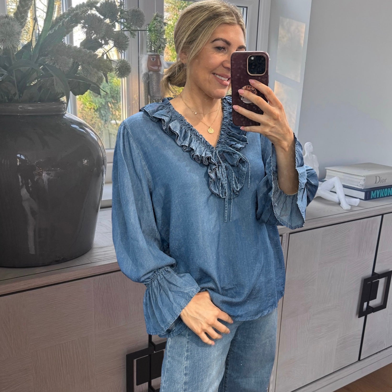 Saffy Denim Shirt - Blush Boutique Essex