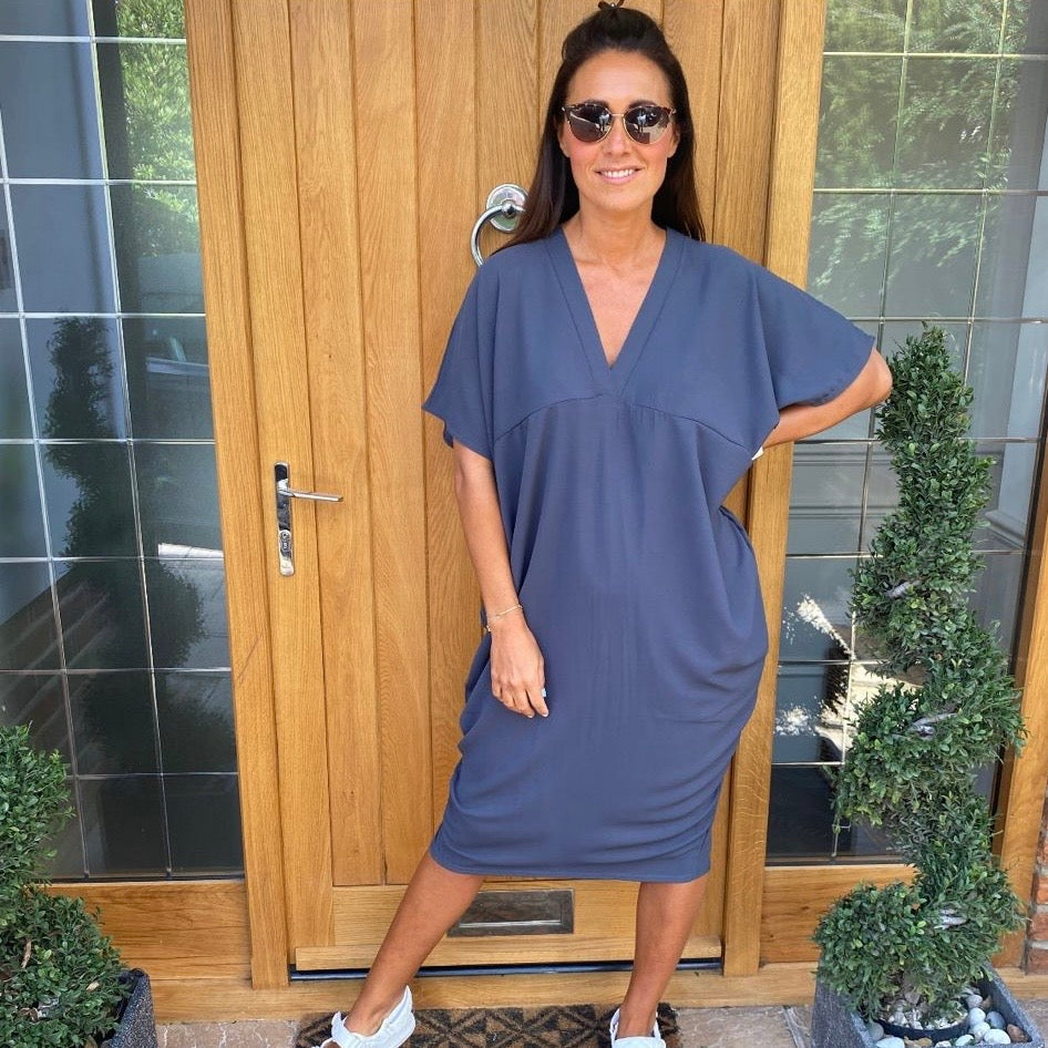 Faith V Neck Dress - Blush Boutique Essex