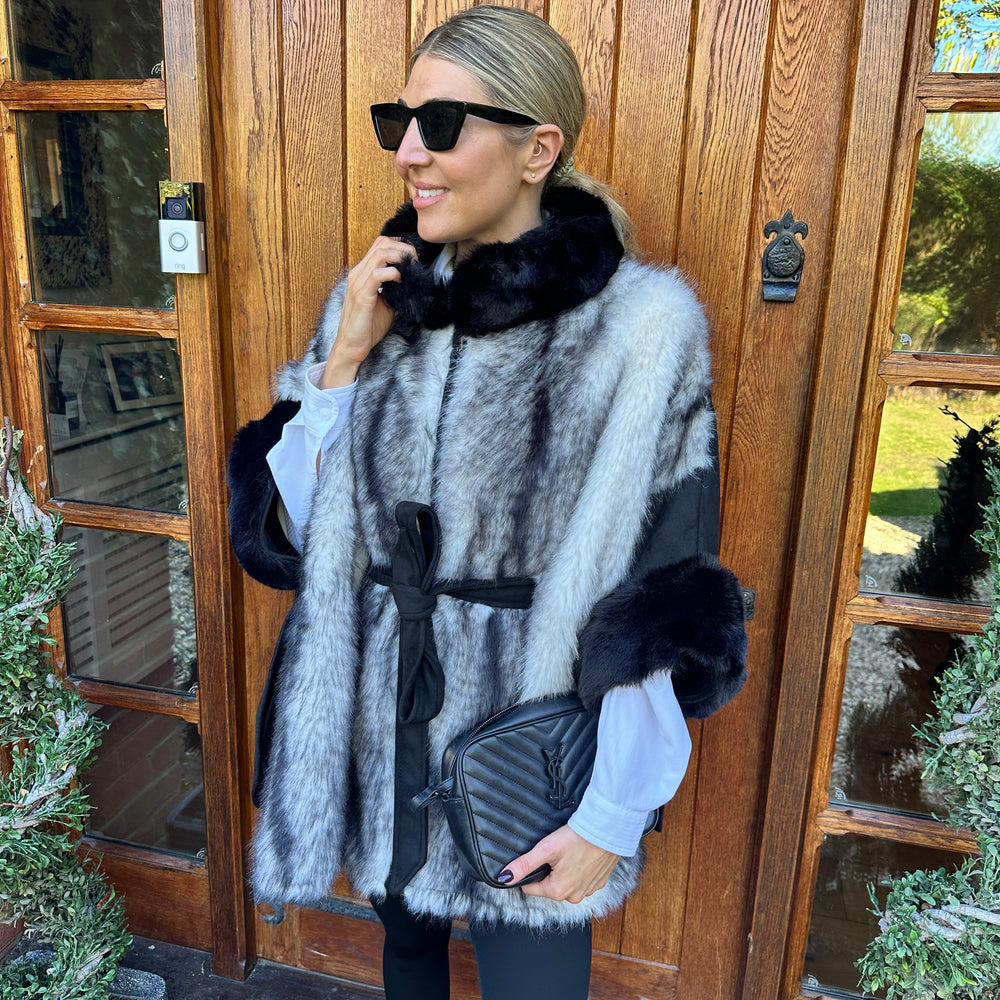 Sloane Faux Fur Cape