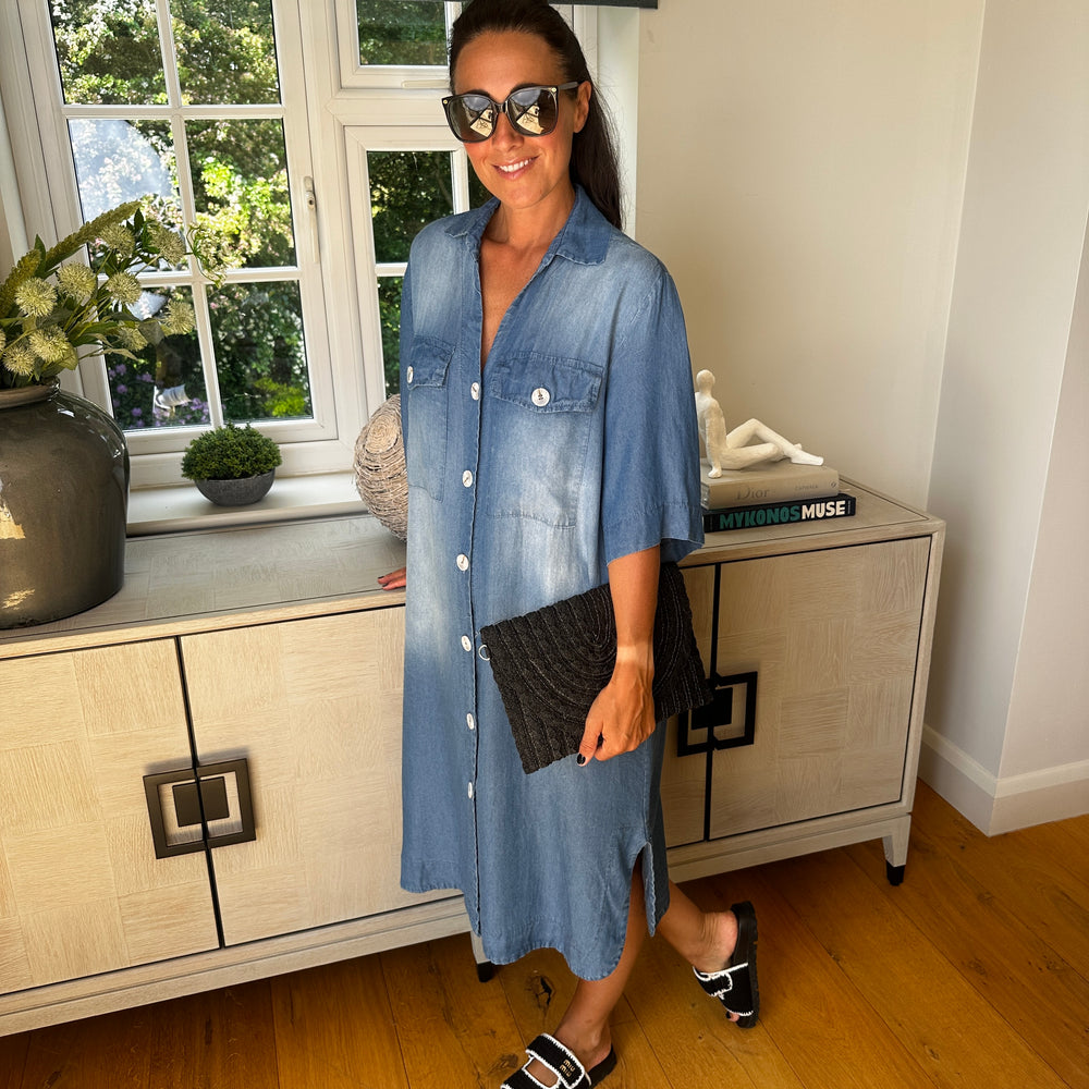 Charlotte Denim Dress - Blush Boutique Essex