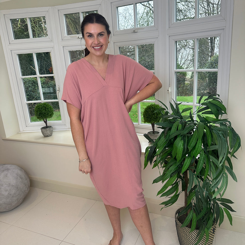 Faith V Neck Dress - Blush Boutique Essex