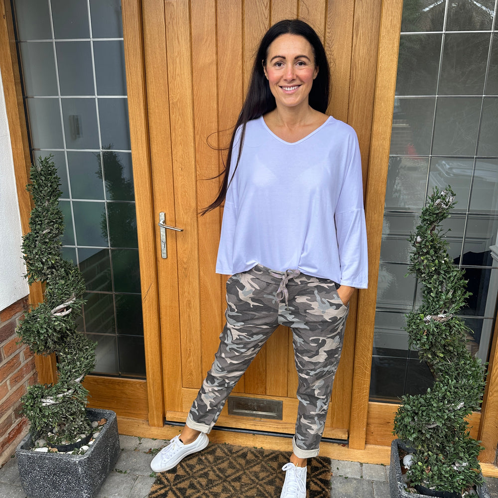 Carli Camo Magic Trousers - Blush Boutique Essex