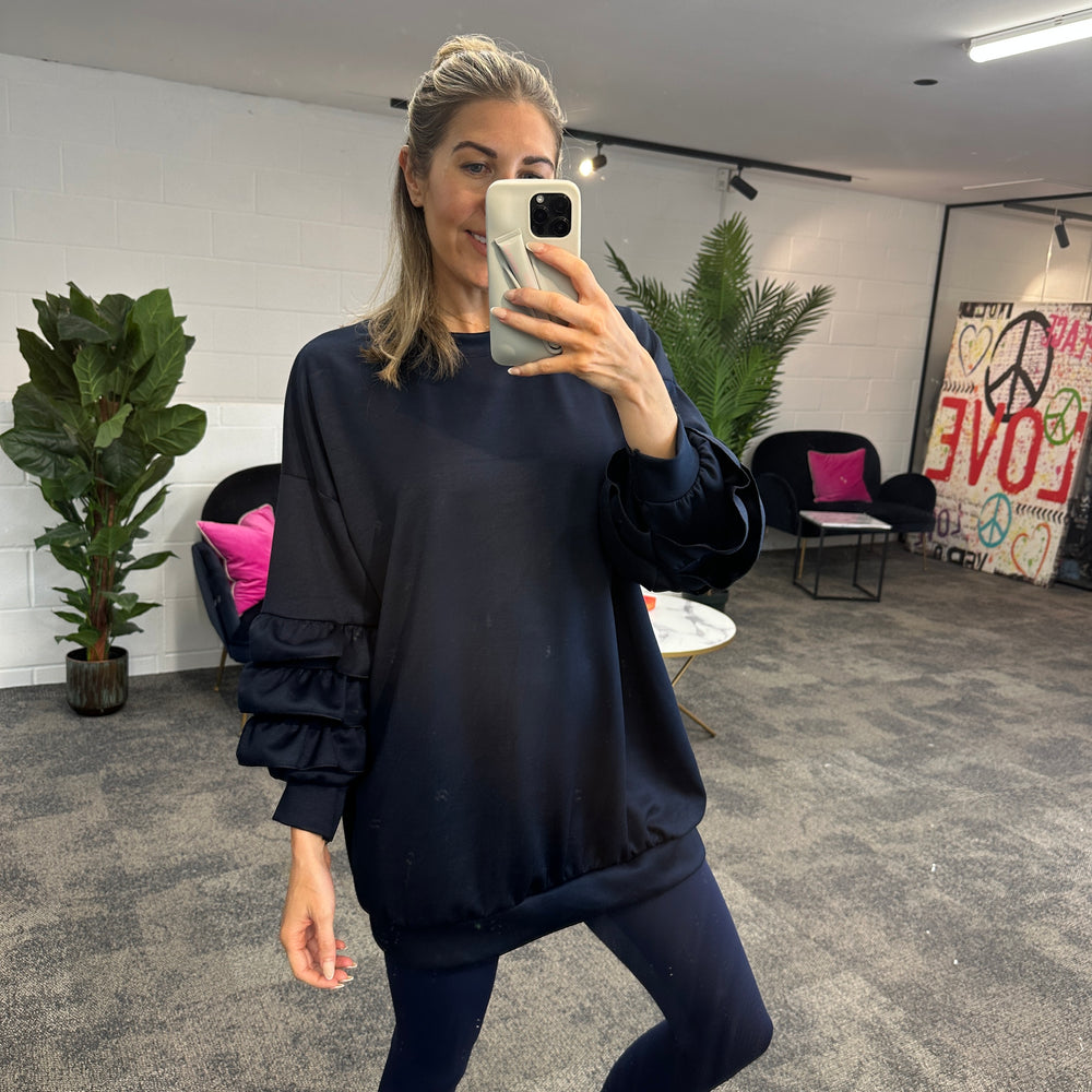 Juni Ruffle Sweatshirt - Blush Boutique Essex