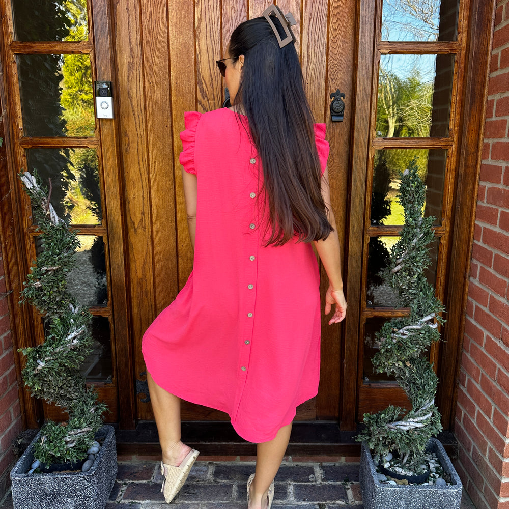 Bertie Button Dress - Blush Boutique Essex