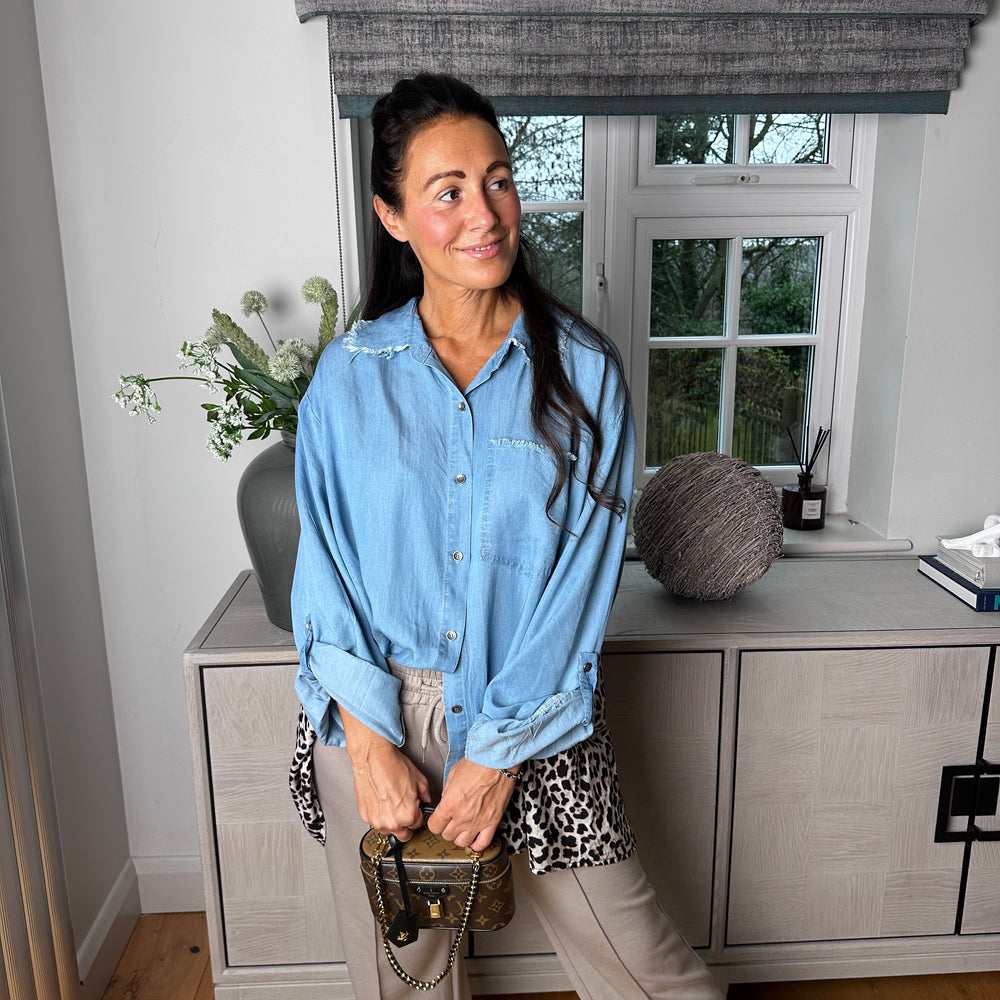 Cori Denim Shirt - Blush Boutique Essex