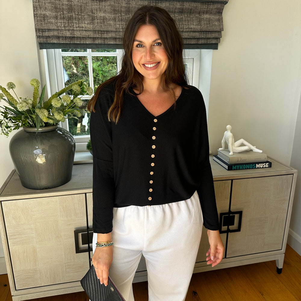 Ash Button Top - Blush Boutique Essex
