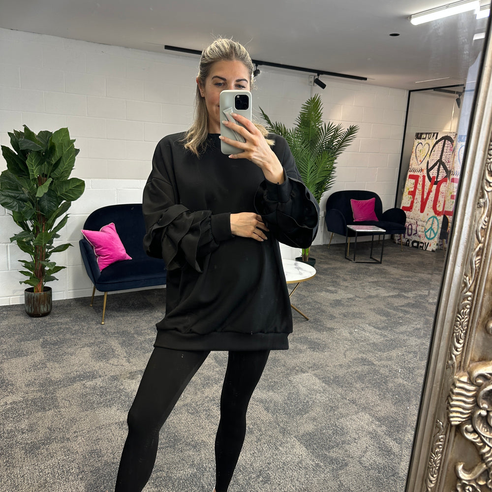 Juni Ruffle Sweatshirt - Blush Boutique Essex