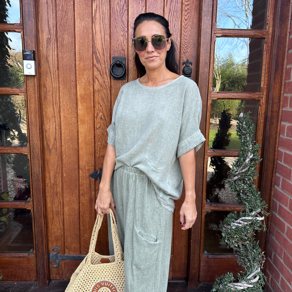 Cherry Linen Top - Blush Boutique Essex