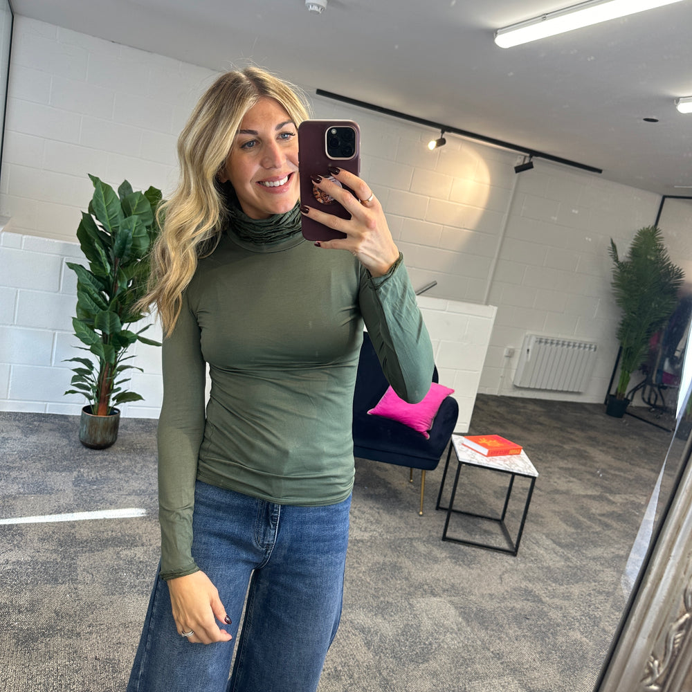 Ruche Roll Neck - Blush Boutique Essex