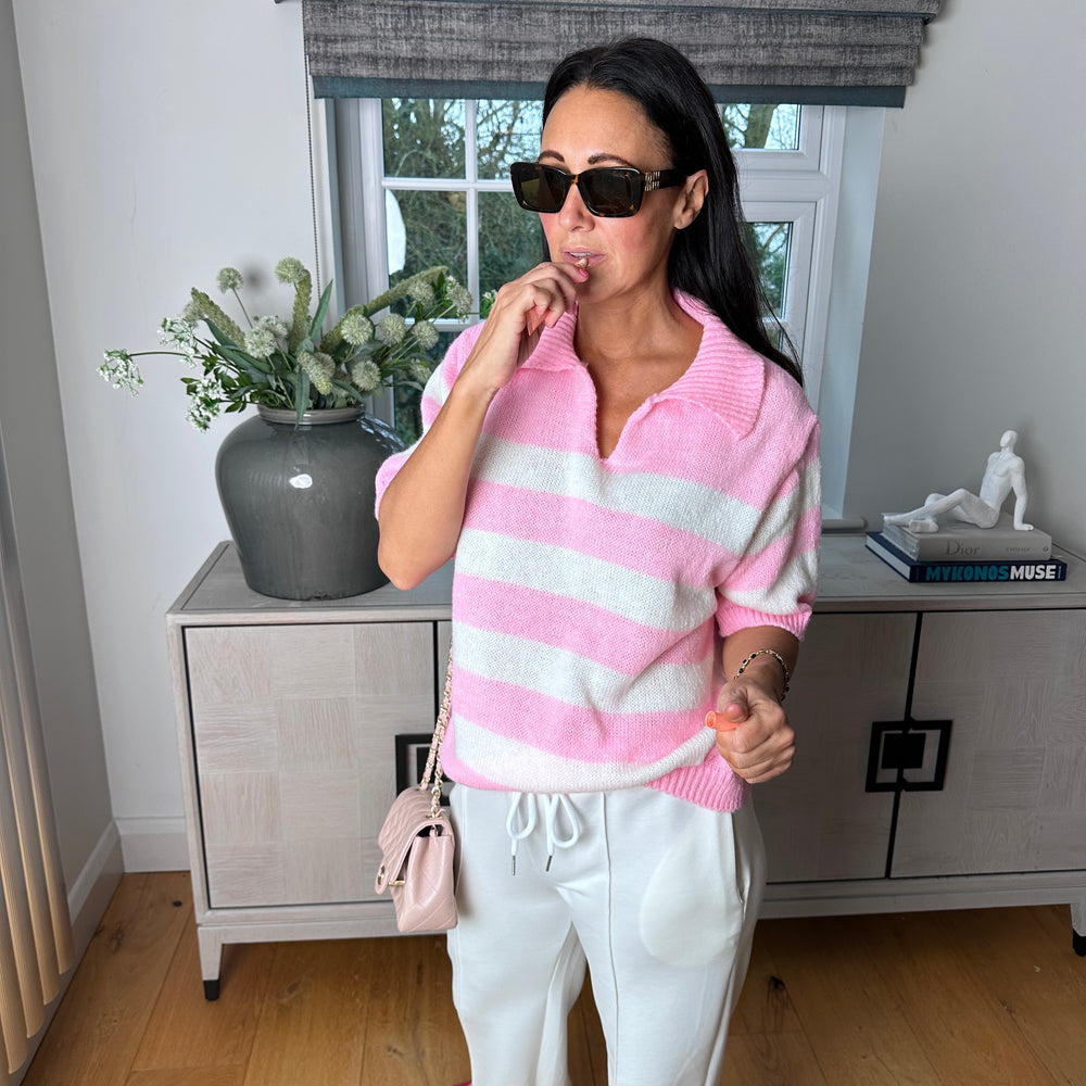 Agnes Polo Knit - Blush Boutique Essex