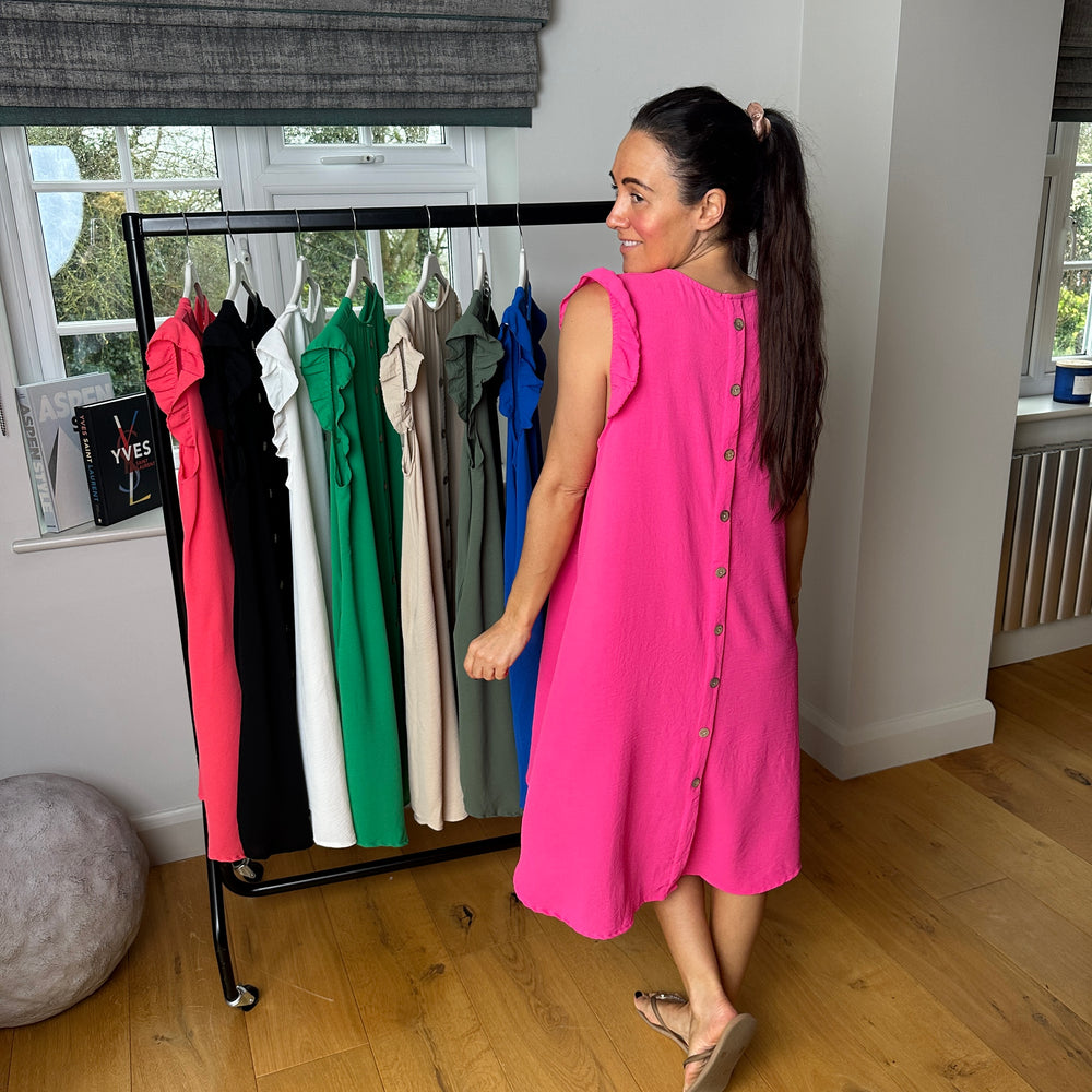 Bertie Button Dress - Blush Boutique Essex