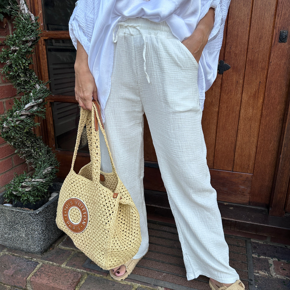 Noah Cheesecloth Trousers - Blush Boutique Essex
