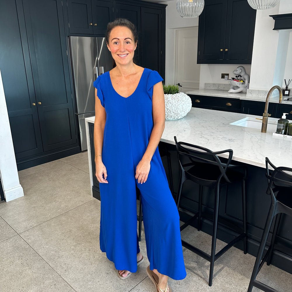 Blair Ruffle Jumpsuit - Blush Boutique Essex
