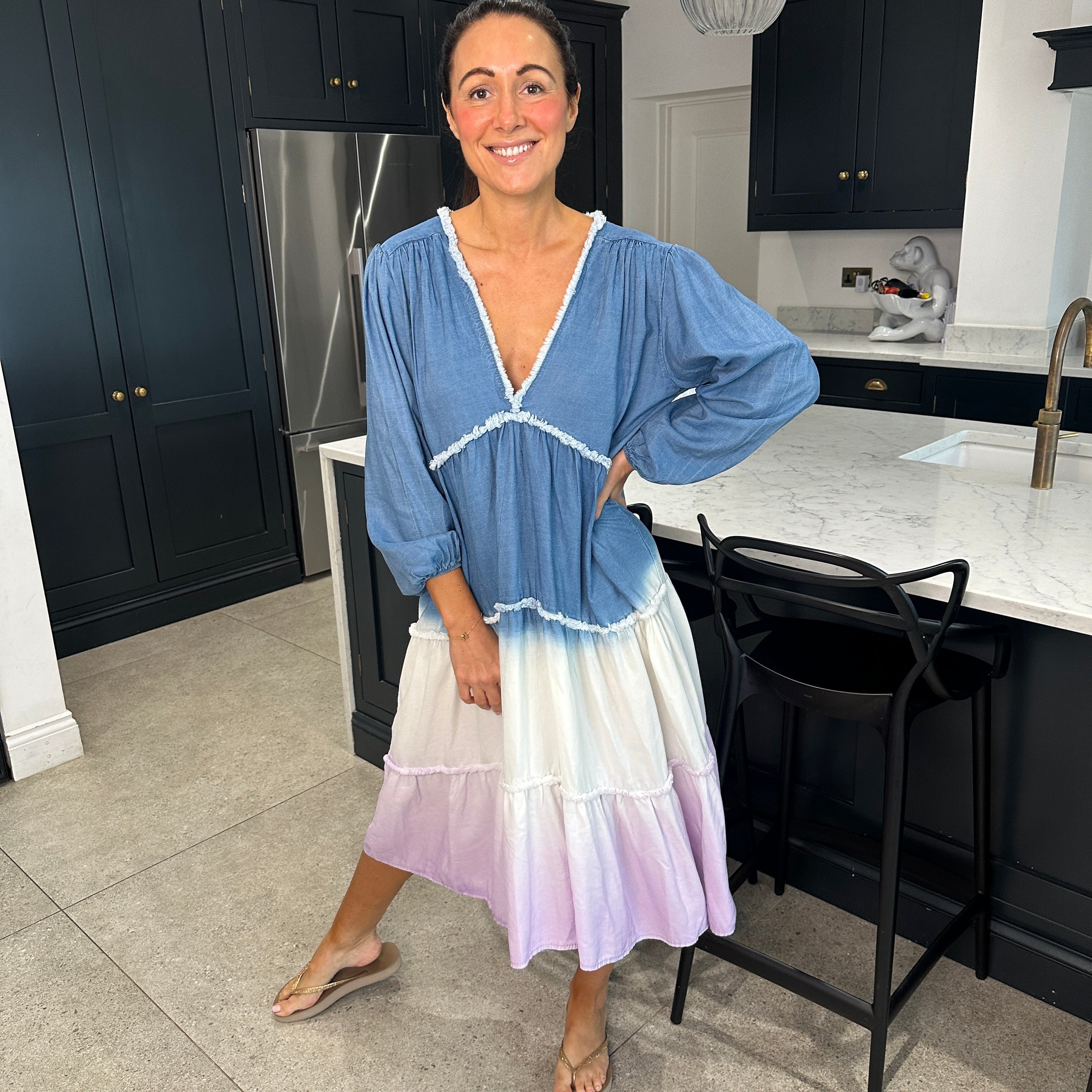 Miami Denim Dress Blush Boutique Essex