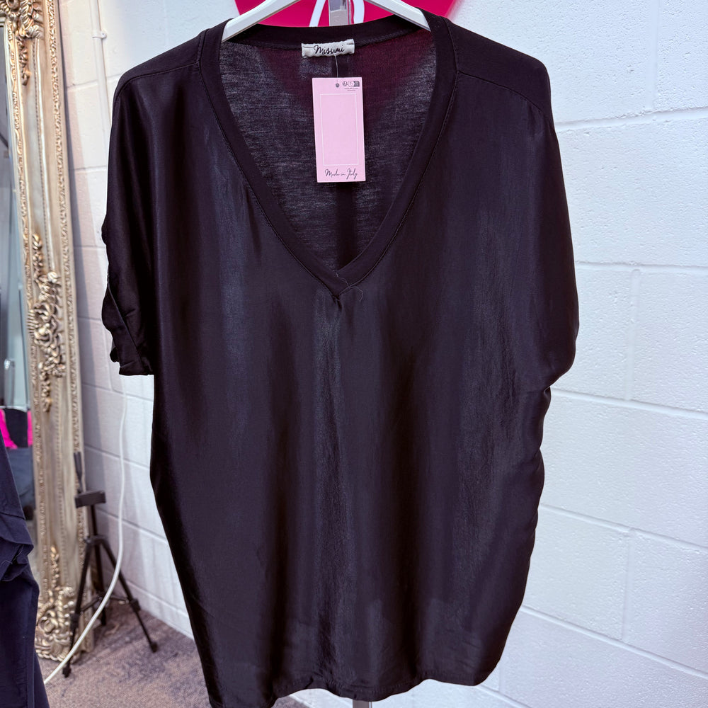 Sybil satin v neck top - Blush Boutique Essex