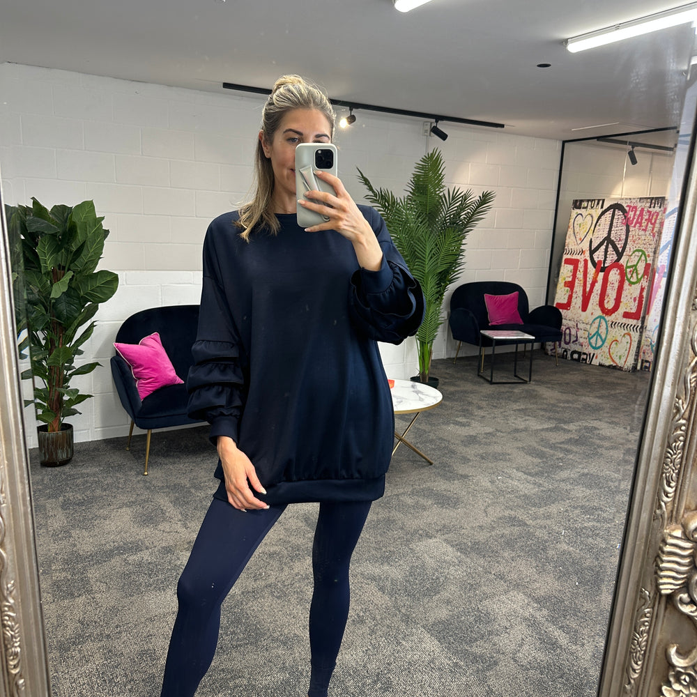 Juni Ruffle Sweatshirt - Blush Boutique Essex